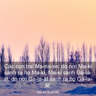 Picture 03 - Dân Số 26:29 VIE - Các con trai Ma-na-se: do nơi Ma-ki sanh ra - Bible Verse Picture