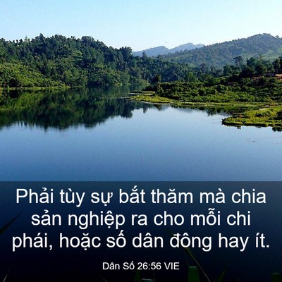 Picture 03 - Dân Số 26:56 VIE - Phải tùy sự bắt thăm mà chia sản - Bible Verse Picture