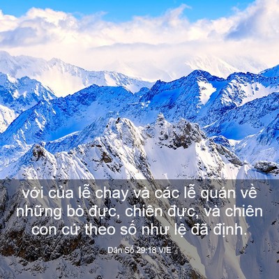 Picture 03 - Dân Số 29:18 VIE - với của lễ chay và các lễ quán về - Bible Verse Picture