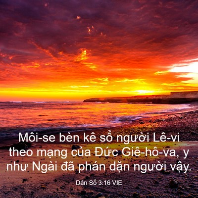 Picture 03 - Dân Số 3:16 VIE - Môi-se bèn kê sổ người Lê-vi theo mạng - Bible Verse Picture