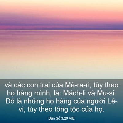 Picture 03 - Dân Số 3:20 VIE - và các con trai của Mê-ra-ri, tùy theo họ - Bible Verse Picture