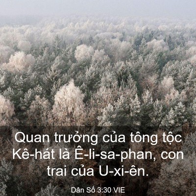 Picture 03 - Dân Số 3:30 VIE - Quan trưởng của tông tộc Kê-hát là - Bible Verse Picture