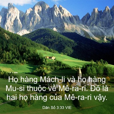 Picture 03 - Dân Số 3:33 VIE - Họ hàng Mách-li và họ hàng Mu-si thuộc - Bible Verse Picture