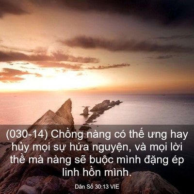 Picture 03 - Dân Số 30:13 VIE - (030-14) Chồng nàng có thế ưng hay hủy - Bible Verse Picture