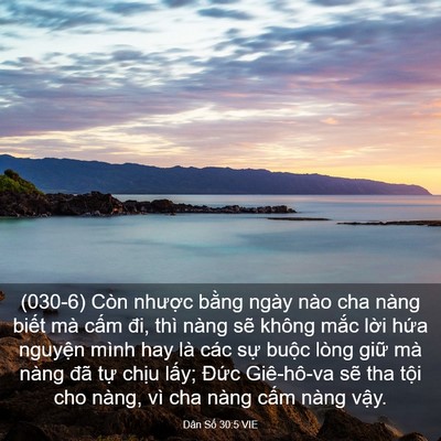 Picture 03 - Dân Số 30:5 VIE - (030-6) Còn nhược bằng ngày nào cha nàng - Bible Verse Picture