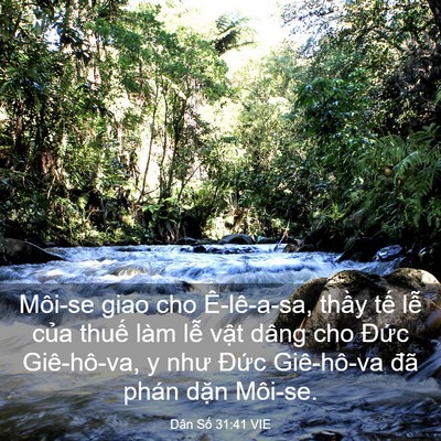 Picture 03 - Dân Số 31:41 VIE - Môi-se giao cho Ê-lê-a-sa, thầy tế lễ - Bible Verse Picture
