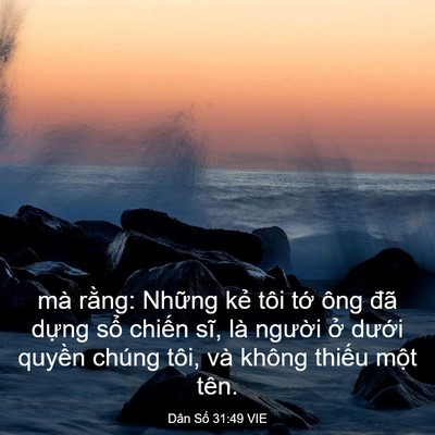 Picture 03 - Dân Số 31:49 VIE - mà rằng: Những kẻ tôi tớ ông đã - Bible Verse Picture