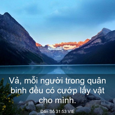 Picture 03 - Dân Số 31:53 VIE - Vả, mỗi người trong quân binh đều có - Bible Verse Picture