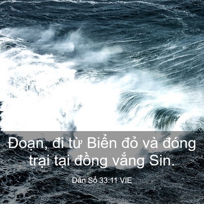 Picture 03 - Dân Số 33:11 VIE - Đoạn, đi từ Biển đỏ và đóng trại - Bible Verse Picture
