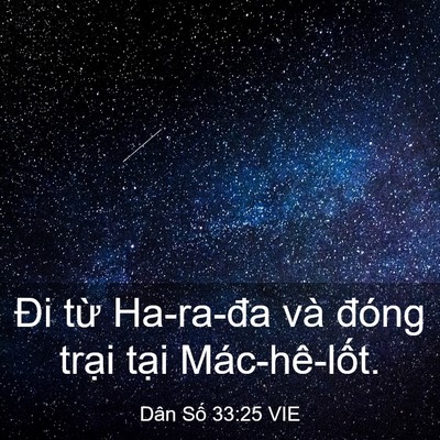 Picture 03 - Dân Số 33:25 VIE - Đi từ Ha-ra-đa và đóng trại tại - Bible Verse Picture