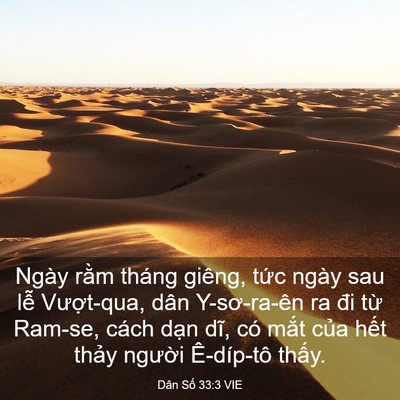 Picture 03 - Dân Số 33:3 VIE - Ngày rằm tháng giêng, tức ngày sau lễ - Bible Verse Picture