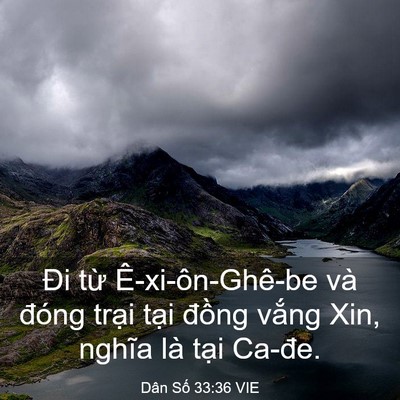 Picture 03 - Dân Số 33:36 VIE - Đi từ Ê-xi-ôn-Ghê-be và đóng trại - Bible Verse Picture