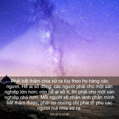 Picture 03 - Dân Số 33:54 VIE - Phải bắt thăm chia xứ ra tùy theo họ - Bible Verse Picture