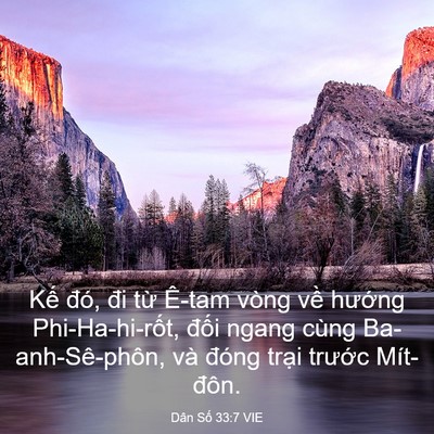 Picture 03 - Dân Số 33:7 VIE - Kế đó, đi từ Ê-tam vòng về hướng - Bible Verse Picture