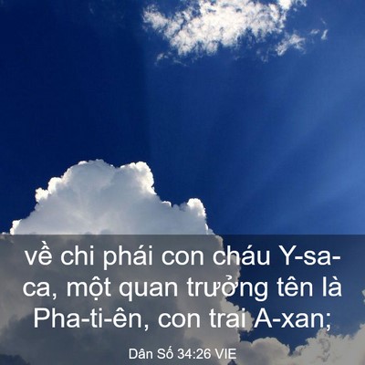 Picture 03 - Dân Số 34:26 VIE - về chi phái con cháu Y-sa-ca, một quan - Bible Verse Picture