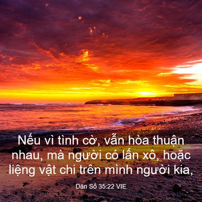 Picture 03 - Dân Số 35:22 VIE - Nếu vì tình cờ, vẫn hòa thuận nhau, - Bible Verse Picture