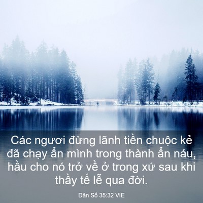 Picture 03 - Dân Số 35:32 VIE - Các ngươi đừng lãnh tiền chuộc kẻ - Bible Verse Picture