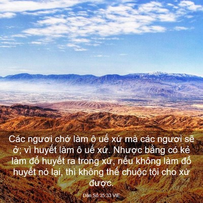 Picture 03 - Dân Số 35:33 VIE - Các ngươi chớ làm ô uế xứ mà các - Bible Verse Picture