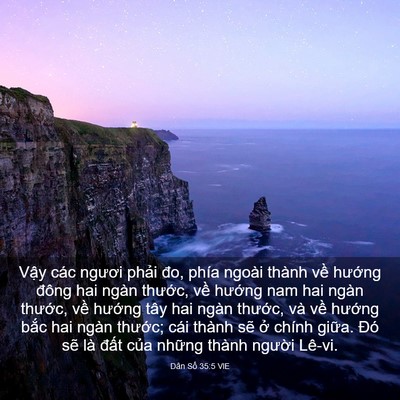 Picture 03 - Dân Số 35:5 VIE - Vậy các ngươi phải đo, phía ngoài - Bible Verse Picture