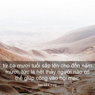 Picture 03 - Dân Số 4:3 VIE - từ ba mươi tuổi sắp lên cho đến năm - Bible Verse Picture
