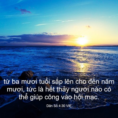 Picture 03 - Dân Số 4:30 VIE - từ ba mươi tuổi sắp lên cho đến năm - Bible Verse Picture