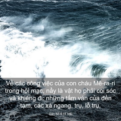 Picture 03 - Dân Số 4:31 VIE - Về các công việc của con cháu Mê-ra-ri - Bible Verse Picture