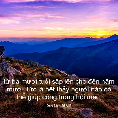 Picture 03 - Dân Số 4:35 VIE - từ ba mươi tuổi sắp lên cho đến năm - Bible Verse Picture