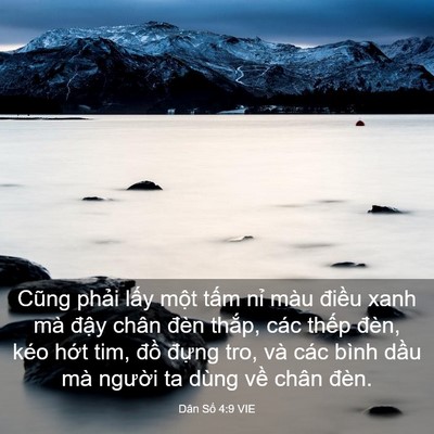Picture 03 - Dân Số 4:9 VIE - Cũng phải lấy một tấm nỉ màu điều - Bible Verse Picture