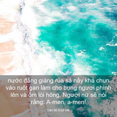 Picture 03 - Dân Số 5:22 VIE - nước đắng giáng rủa sả nầy khá chun - Bible Verse Picture
