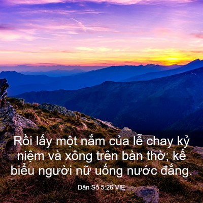Picture 03 - Dân Số 5:26 VIE - Rồi lấy một nắm của lễ chay kỷ - Bible Verse Picture