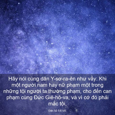 Picture 03 - Dân Số 5:6 VIE - Hãy nói cùng dân Y-sơ-ra-ên như vầy: Khi - Bible Verse Picture