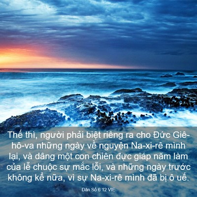 Picture 03 - Dân Số 6:12 VIE - Thế thì, người phải biệt riêng ra cho - Bible Verse Picture