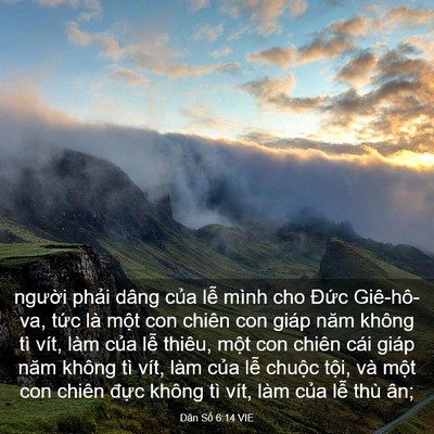 Picture 03 - Dân Số 6:14 VIE - người phải dâng của lễ mình cho Đức - Bible Verse Picture