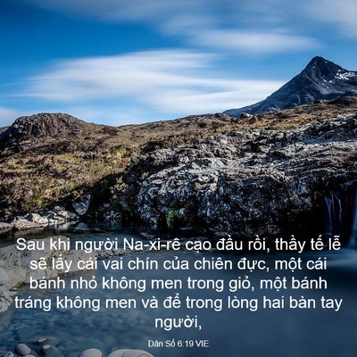 Picture 03 - Dân Số 6:19 VIE - Sau khi người Na-xi-rê cạo đầu rồi, - Bible Verse Picture