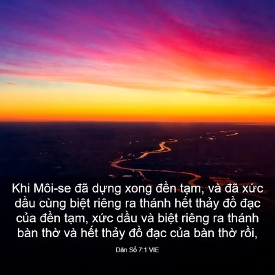 Picture 03 - Dân Số 7:1 VIE - Khi Môi-se đã dựng xong đền tạm, và - Bible Verse Picture