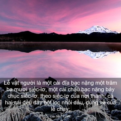 Picture 03 - Dân Số 7:13 VIE - Lễ vật người là một cái đĩa bạc - Bible Verse Picture