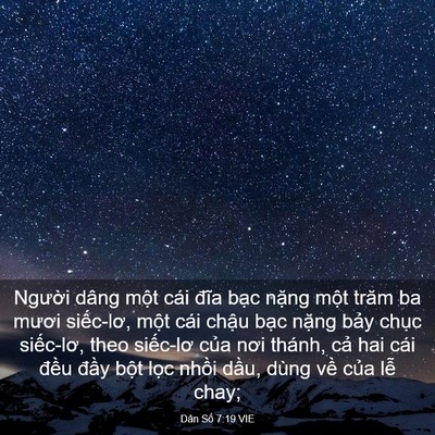 Picture 03 - Dân Số 7:19 VIE - Người dâng một cái đĩa bạc nặng - Bible Verse Picture