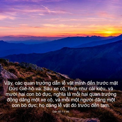 Picture 03 - Dân Số 7:3 VIE - Vậy, các quan trưởng dẫn lễ vật mình - Bible Verse Picture