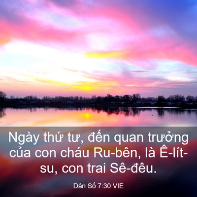 Picture 03 - Dân Số 7:30 VIE - Ngày thứ tư, đến quan trưởng của con - Bible Verse Picture