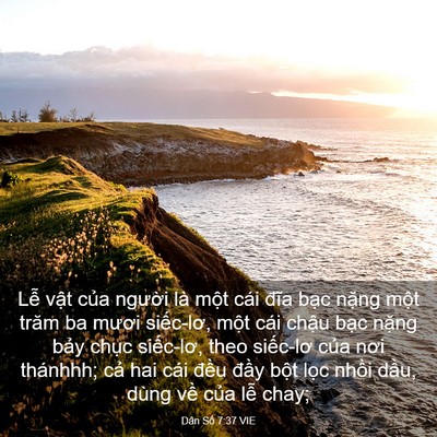 Picture 03 - Dân Số 7:37 VIE - Lễ vật của người là một cái đĩa - Bible Verse Picture