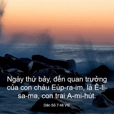 Picture 03 - Dân Số 7:48 VIE - Ngày thứ bảy, đến quan trưởng của - Bible Verse Picture