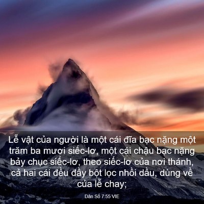 Picture 03 - Dân Số 7:55 VIE - Lễ vật của người là một cái đĩa - Bible Verse Picture