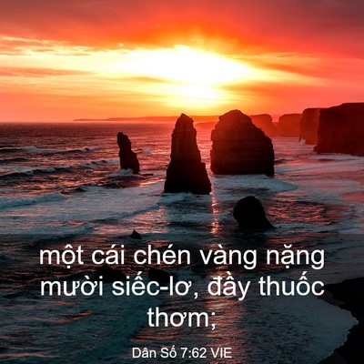 Picture 03 - Dân Số 7:62 VIE - một cái chén vàng nặng mười siếc-lơ, - Bible Verse Picture