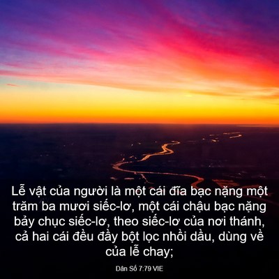 Picture 03 - Dân Số 7:79 VIE - Lễ vật của người là một cái đĩa - Bible Verse Picture