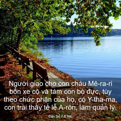 Picture 03 - Dân Số 7:8 VIE - Người giao cho con cháu Mê-ra-ri bốn xe - Bible Verse Picture