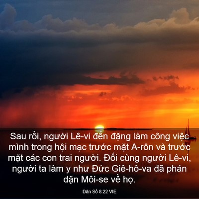 Picture 03 - Dân Số 8:22 VIE - Sau rồi, người Lê-vi đến đặng làm - Bible Verse Picture