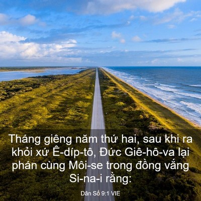 Picture 03 - Dân Số 9:1 VIE - Tháng giêng năm thứ hai, sau khi ra khỏi - Bible Verse Picture