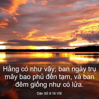 Picture 03 - Dân Số 9:16 VIE - Hằng có như vậy; ban ngày trụ mây bao - Bible Verse Picture