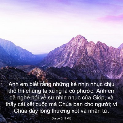 Picture 03 - Gia-cơ 5:11 VIE - Anh em biết rằng những kẻ nhịn nhục - Bible Verse Picture