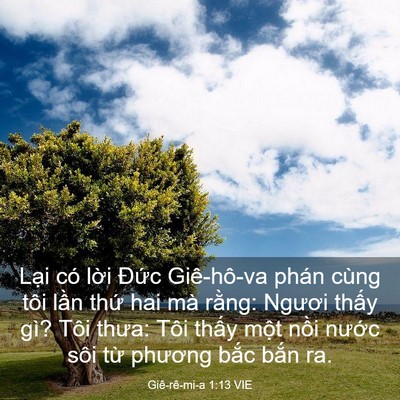 Picture 03 - Giê-rê-mi-a 1:13 VIE - Lại có lời Đức Giê-hô-va phán cùng - Bible Verse Picture